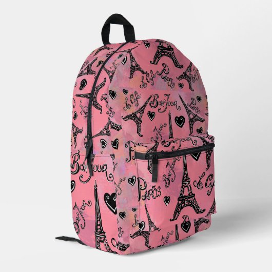 PARIS BEDRUCKTER RUCKSACK (Rückseitige Ecke links)