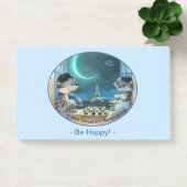 Paris bei den Nachtnotizen 10" x 6" - Happy Post-it Klebezettel (Büro)