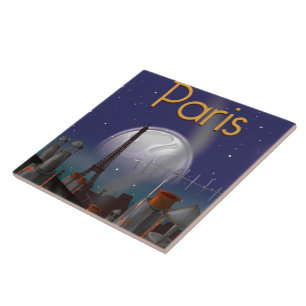 Paris bei Nacht Fliese