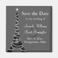 Paris bei Nacht Speichern Sie das Date Magnet