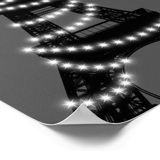 Paris bei Nachtsitzkarte Poster (Ecke)