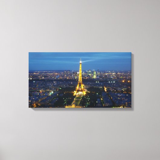 Paris bei Night Aerial Panorama Print Leinwand (Vorderseite)