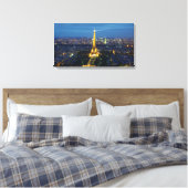 Paris bei Night Aerial Panorama Print Leinwand (Insitu (Schlafzimmer))