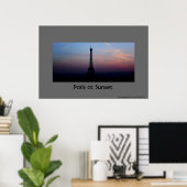 Paris bei Sunset Poster (Heimbüro)