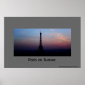 Paris bei Sunset Poster (Vorne)