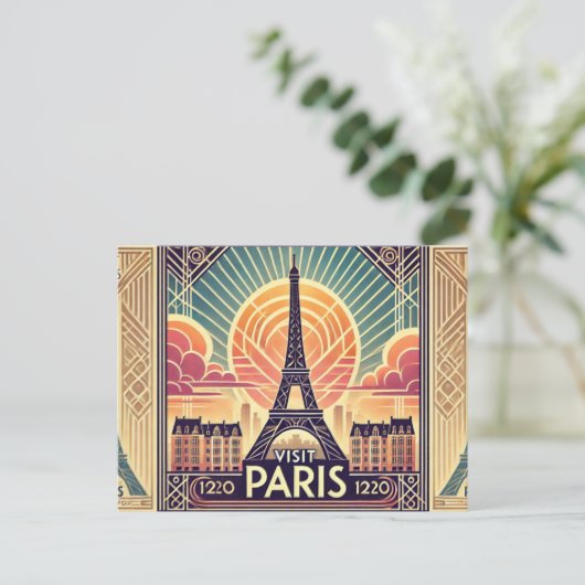 Paris besuchen postkarte (Stehend Vorderseite)