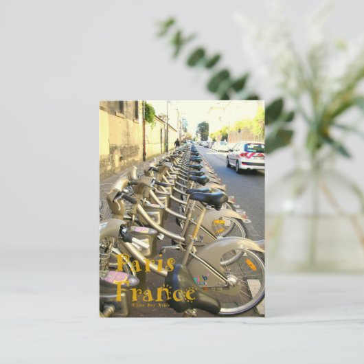 Paris Bicycles Postkarte (Stehend Vorderseite)