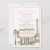 Paris Birthday Pariser Café Einladung (Vorderseite)