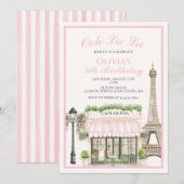 Paris Birthday Pariser Café Einladung (Vorne/Hinten)