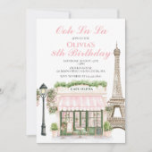 Paris Birthday Pariser Café Einladung (Vorderseite)