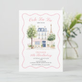 Paris Birthday Pariser Café - Wine Bar Party Einladung (Stehend Vorderseite)