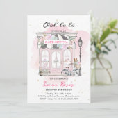 Paris Birthday Parisian Café Party Einladung (Stehend Vorderseite)