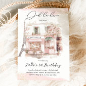 Paris Birthday Parisian Café Party Einladung