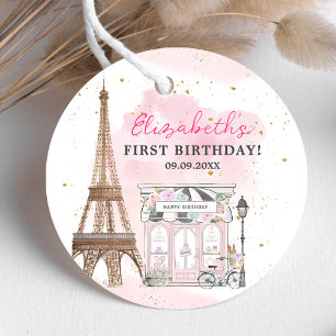 Paris Birthday Parisian Café Party Geschenkanhänger