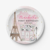 Paris Birthday Parisian Café Party Pappteller (Vorderseite)