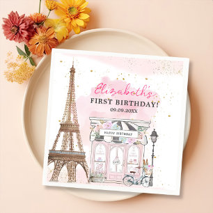 Paris Birthday Parisian Café Party Serviette