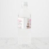 Paris Birthday Parisian Café Party Wasserflaschenetikett (Rückseite)