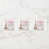 Paris Birthday Parisian Café Party Wasserflaschenetikett (Einzelnes Label)