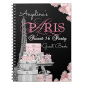 Paris Birthday Party Guest Book Notizblock (Vorderseite)