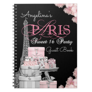 Paris Birthday Party Guest Book Notizblock