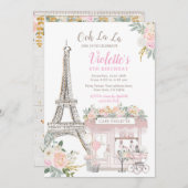 Paris Birthday Party Themed Einladung (Vorne/Hinten)
