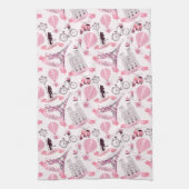Paris Birthday Shower Party Hochzeitspur Pink Geschirrtuch (Vertikal)