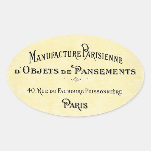 Paris Biz Card Ovaler Aufkleber (Vorderseite)
