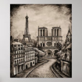 Paris Black and White Poster (Vorne)