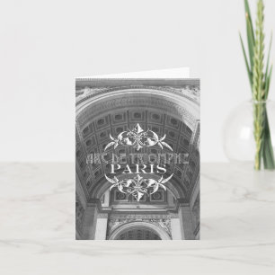 Paris Black and White Travel Notecard Arc Triomphe Karte