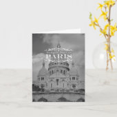 Paris Black and White Travel Notecard Sacre Coeur Karte (Gelbe Blume)