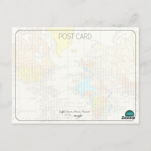 Paris Black and White Travel Postcard Eiffelturm Postkarte (Rückseite)