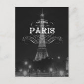 Paris Black and White Travel Postcard Eiffelturm Postkarte (Vorderseite)