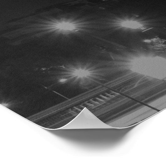 Paris Black and White Travel Poster Eiffelturm (Ecke)