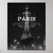 Paris Black and White Travel Poster Eiffelturm (Vorne)