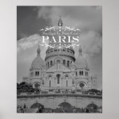Paris Black and White Travel Poster: Sacre Coeur Poster (Vorne)
