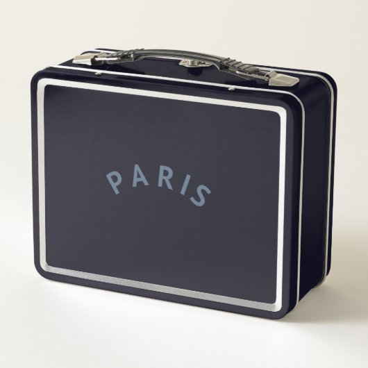 Paris Black Metal Lunch Box, schicke Lunch Box (Rückseite)