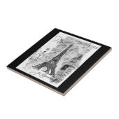 Paris Black & White Eiffel Tower Street Scene Fliese (Seite)