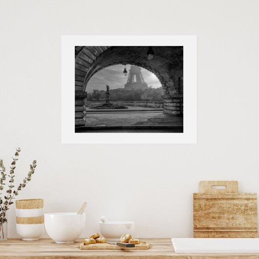 Paris Black & White Print Poster (Küche)