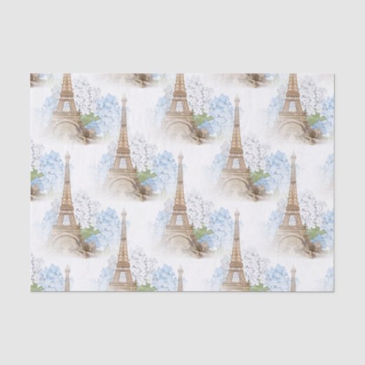 Paris Blaue Hortensie Weiße Seidenpapier (Vorderseite)