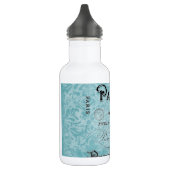 Paris | Blauer Damast Trinkflasche (Links)