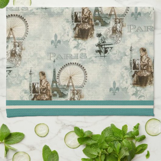 Paris: Bleu Geschirrtuch (Gefaltet)