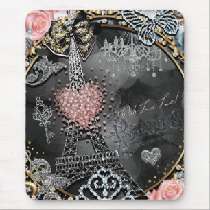 Paris Bling Glamour Sparkle Frankreich Girly Trend Mousepad