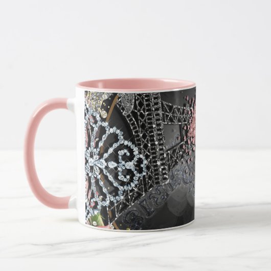 Paris Bling Glamour Sparkle Frankreich Girly Trend Tasse (Links)