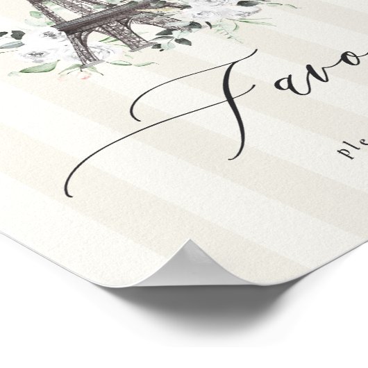 Paris Bloom Brautparty Fevor Table Sign Poster (Ecke)