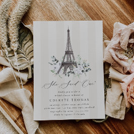 Paris Bloom Floral Eiffel Tower Bridal Shower Einladung