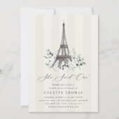 Paris Bloom Floral Eiffel Tower Bridal Shower Einladung (Vorderseite)