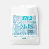 Paris Blue Birthday Party Brautparty Geschenktütchen (Vorderseite)