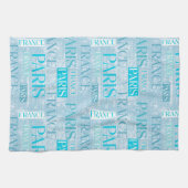 Paris Blue Birthday Party Brautparty Geschirrtuch (Horizontal)