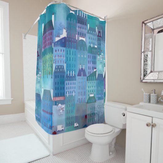 Paris Blue Duschvorhang (Beispiel)