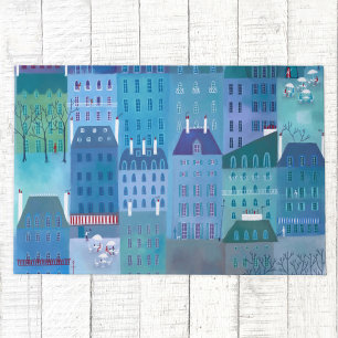 Paris Blue Fußmatte